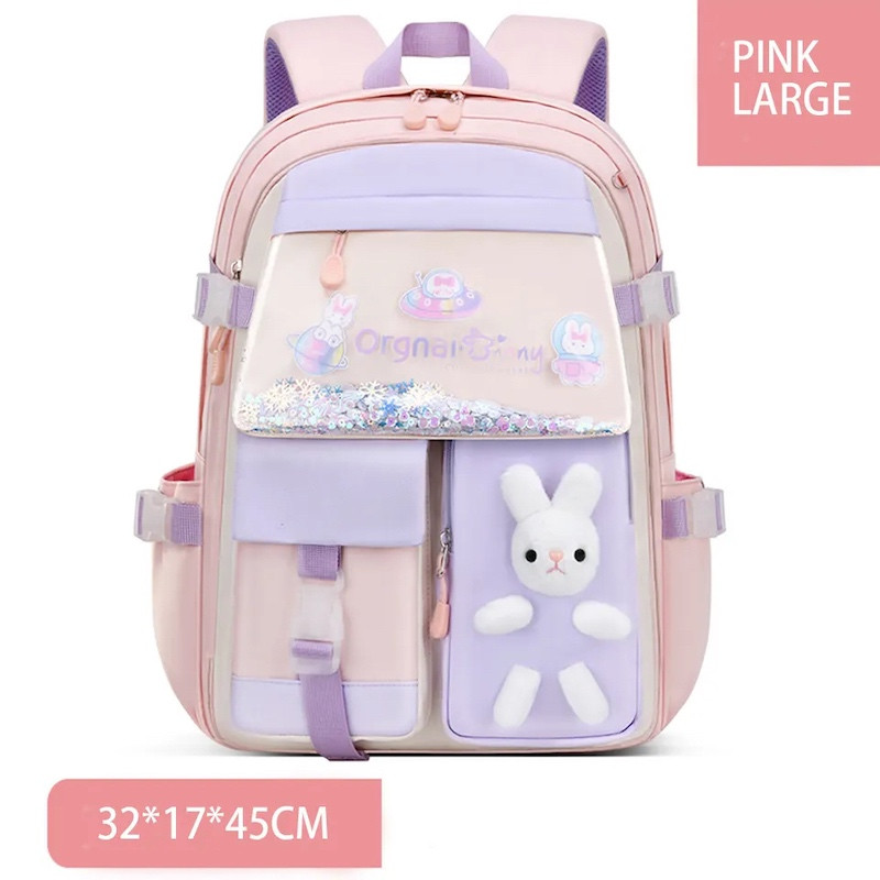 Cute Bunny Backpack Girls Large Capacity Waterproof School Bags